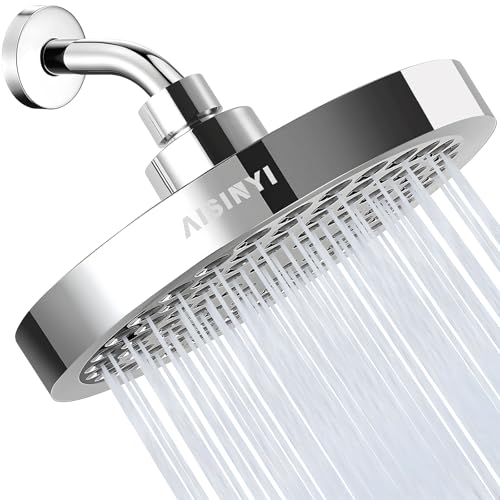 6" High Pressure Rain Shower Head, Luxury Polished Chrome Finish - color: Deluxe Chrome, size: 6 Inch Round (1 PCS)