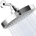 6" Rain Shower Head & 6" Shower Arm, Luxury Polished Chrome Finish - color: Deluxe Chrome, size: 6 Inch Round (1 PCS + Shower Arm)