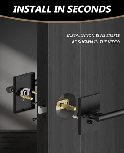 Amerdeco 10 Pack Matte Black Privacy Interior Door Handles - color: Matte Black