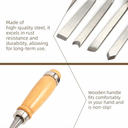 Limen 12-Piece Wood Carving Chisel Set – Professional Woodworking Tools for Carving and Turning, Includes Gouges and Parting Tool with Storage Case