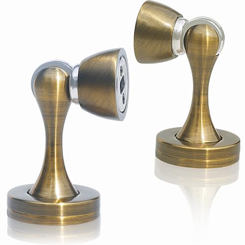 Solid Mental Magnetic Door Stop, Wall Mounted, Bronze, 2 Pack - color: 2PCS Bronze