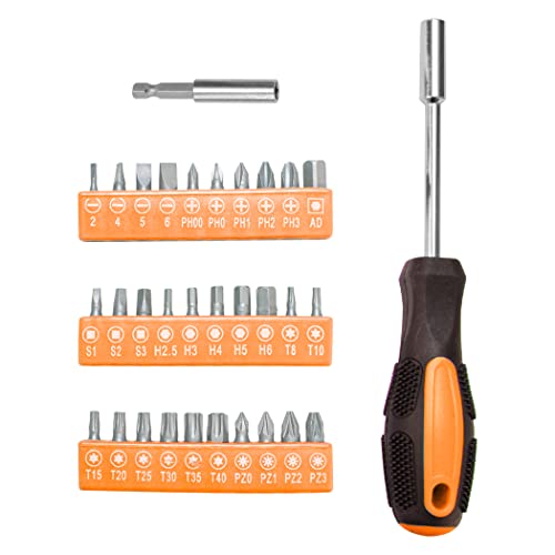 CARTMAN Complete Household Tool Set, Orange Hand Kit With Storage Case - color: Light Orange