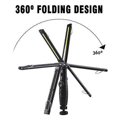 Dr. Prepare LED Work Light, 700 Lumens Foldable Rechargeable Work Light, 3200mAh Cordless Portable Magnetic COB LED Inspection Light for Car Repair, Home, Garage, Emergency - color: Foldable