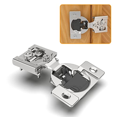 Chibery 10 Pack 1/2" Overlay 4D Soft Close Concealed Hinges for Face Frame Door, Adjustable Closing Speed, Smooth Slow Self Close Hinges, Satin Nickel, 105° Open Angle Stainless Steel Cabinet Hinges - color: 10 Pack, size: 1/2 inch Overlay
