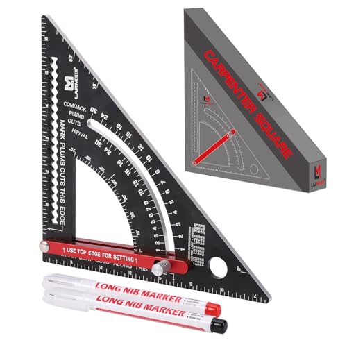 Carpenter Square 7 inch Woodworking Tools Adjustable Rafter Square Carpenter Tools, Combination Square Framing Square, Aluminium Carpentry Squares, Gift for Carpenters - style: 7inch