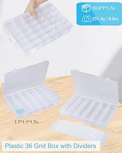6 Pack 36 Grids Bead Organizer Small Parts Organizer
