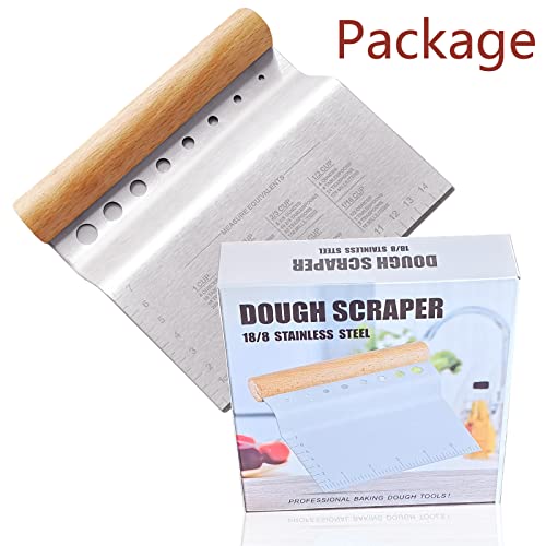 ALLTOP Dough Bench Scraper/Cutter/Chopper, 1 Pack - color: Wooden