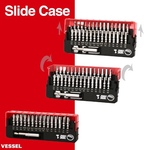 (US Model) VESSEL IMPACT BALL Torsion Bit 31 PC. Set in SLIDE CASE