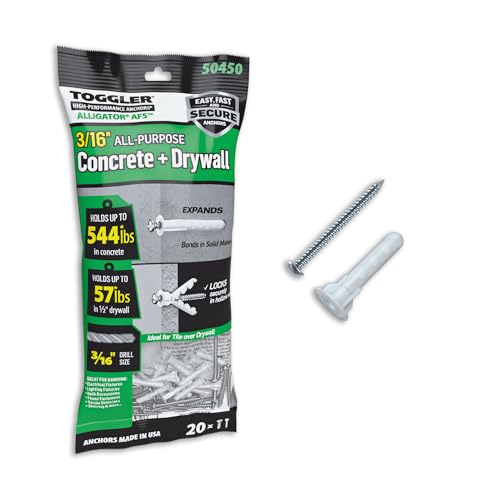 TOGGLER Alligator AF5 Anchors with Screws, Pack of 20 - size: 20 Pack w/ Screws
