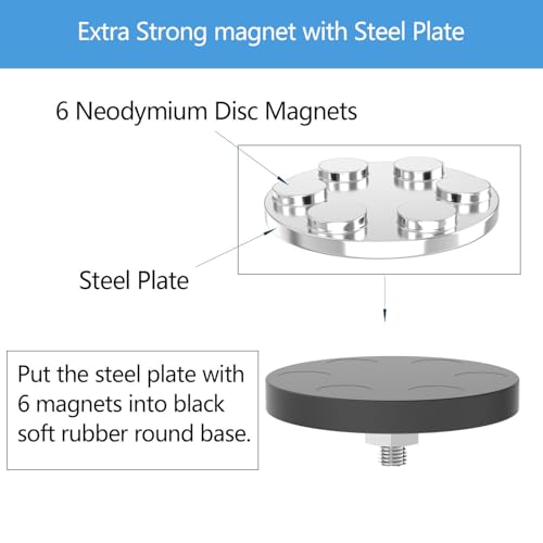 Garage Magnet Hooks, Heavy Duty Magnetic Hooks Tool Hangers for Garage Workshop Magnetic Metal Wall Hook Hangers with Anti-Slip Coating for Ladders, Garden Tools, Bulky Items (4 Pack) - style: Middle L/4 pack 16-80lbs