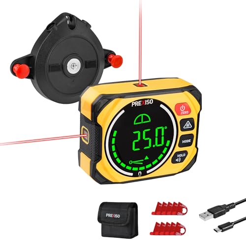 PREXISO 3-in-1 Magnetic Digital Angle Gauge, Digital Level with Laser Level