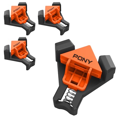 PONY 4-Pack Corner Clamps, 90 Degree Right Angle Clamps for Woodworking