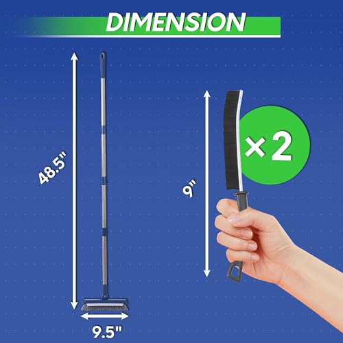 BOOMJOY Grout Brush with Long Handle, Grout Cleaner Brush for Tile Floors, Stiff Bristles for Crevice, Tile Line, Shower, Kitchen, Bathroom