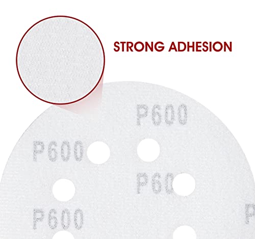 S SATC 150 PCS Sanding Disc 5 Inch 8 Hole Hook and Loop Sanding Discs for Random Orbital Sander 600 Grit - style: 150PCS 5 Inch 600 Grit