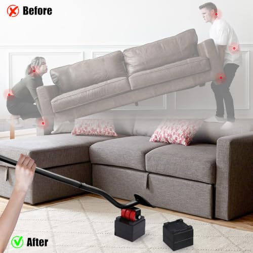 29" Lengthening Furniture Lifter Tool, Appliance Metal Lifter for Furniture - size: Black & Red-29 IN