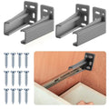 Chunful 2 Pair Rear Drawer Track Socket Back Plates Mounting Brackets,Gray | With Screws for Install, Replacement Socket for Drawer Slide Repair, Left Right Pair for Cabinet Furniture Rear Mounting - color: Gray