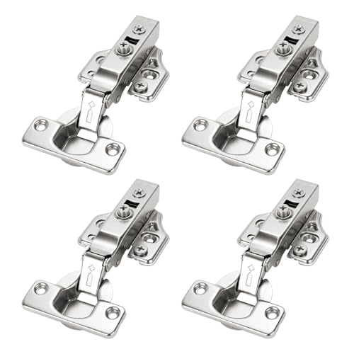4 Pcs 105° Soft Close Cabinet Hinges 35mm, 3D Full Overlay Hinge - size: Full Overlay
