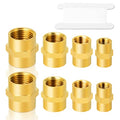 GASHER 8PCS Brass Pipe Fitting Hex Coupling Kit 1/8 inch 1/4 inch 3/8 inch 1/2 inch - style: Hex Coupling Kit（8Pcs）