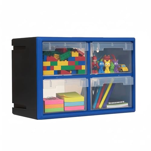 Northsky 4-Drawer Small Parts Cabinet, Stackable, Clear, 14.17 × 7.09 × 9.45 in 4 * Clear - size: 4 Drawer