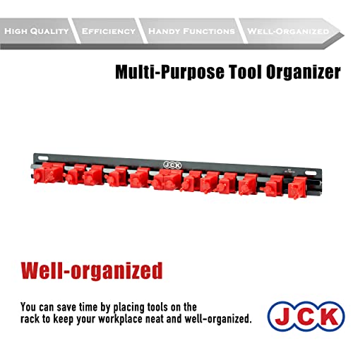 JCK Garage Tool Organizer Wall Mount, Garden Tool Rack, 7-Pair Clips - style: Multi-Purpose Screw-Locking Secure Clips