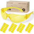 TICONN Clear Safety Glasses for Men & Women, ANSI Z87.1 Safety Goggles - style: 24 Pairs Yellow