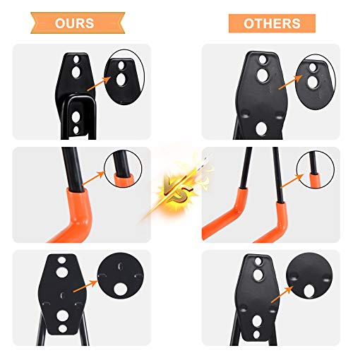 Aoben Heavy Duty Steel Garage Storage Hooks - Utility Tool Hangers and Combinable Wall Mount Hooks for Organizing Ladder, Hold Chairs, Heavy Tools (Small U, 10 Pack) - size: 10 X Small U hooks