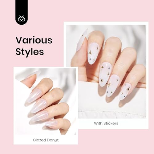 Beetles Milky White Gel Nail Polish No Wipe Gel Top Coat and Base Coat Set 3Pcs 15ml, Nude Jelly Color Long Lasting, Soak Off U V LED Nail Art Design for Women - color: E-Milky-3
