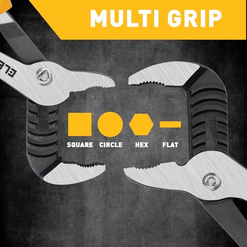 ELEAD 4-Piece Groove Joint Pliers Set, 12/10/8/6 Inch Adjustable Water Pump Pliers with Tool Roll Bag, Tongue and Groove for Home Repair, Gripping, Nuts, Bolts, Pipe & Fittings - style: 4pcs Groove Joint