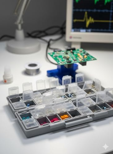 AideTek BOXALL40 40 Compartments w/lids Enclosure surface mount components assorted resistor capacitor - style: BOXALL40
