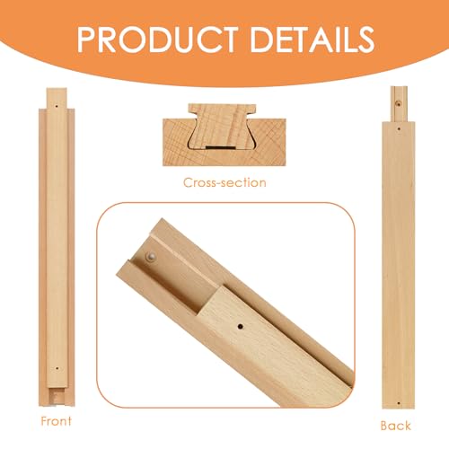 Wood Drawer Slides 18 Inch, Solid Beech Wood Center Guide Track Replacement - size: 17-3/4“