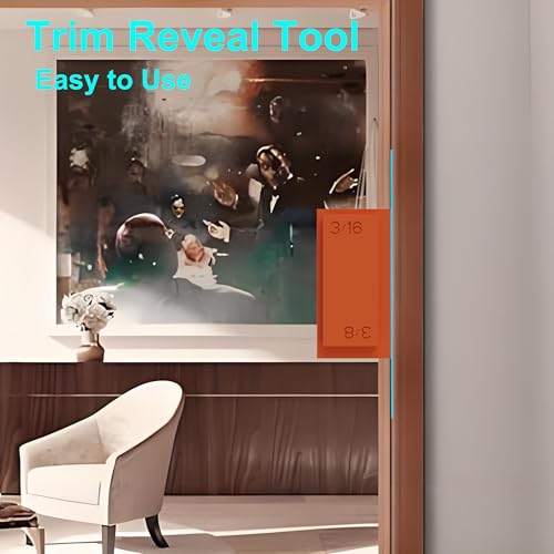4-in-1 Trim Reveal Tool - 1/8", 3/16", 1/4", 3/8" - Precision Trim Gauges - Non-Damaging Hard Plastic Door Reveal Marking Tools for Accurate Jamb Marking - Wood Reveal Spacing Tool (Orange) - size: 4in1 orange
