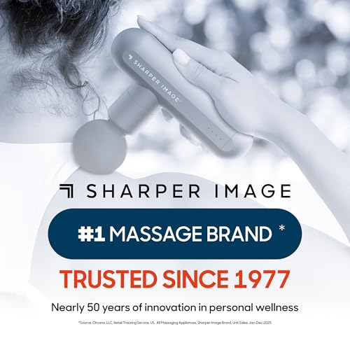 Sharper Image Powerboost Move Mini Percussion Massage Gun, Powerful & Quiet - color: Gunmetal Grey