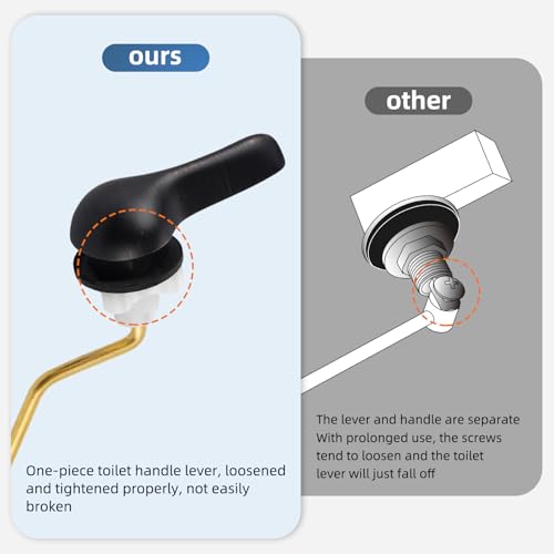 iFealClear Universal Metal Toilet Tank Flush Lever Replacement, Side Mount Toilet Handle Replacement Kit, Solid Brass Toilet Trip Lever Fits Most Toilets, Stainless Steel Chain, Oil Rubbed Bronze - color: Oil Rubbed Bronze, style: Side Mount Design