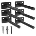 LEOPO 6-Pack 5 inch Floating Shelf Brackets, Hidden Shelf Bracket for Wood - color: Black-6Pack, size: 5 Inch