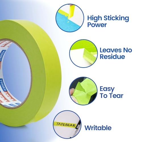 ADHES Green Delicate Surface Washi Masking Tape Painter Tape 1Inch - size: 24mm x 50m