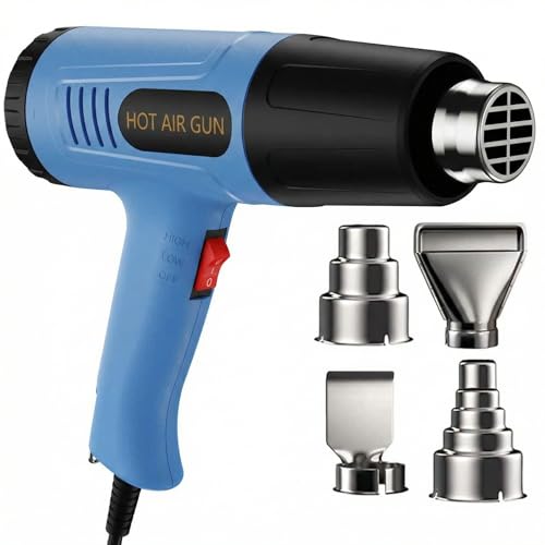 Heat Gun 900W, Dual Temp 572°F/1112°F Hot Air Gun with 4 Nozzles for DIY