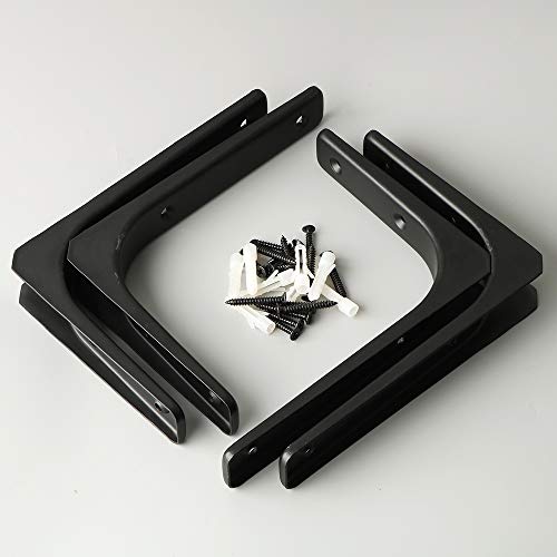 SAYAYO Wall Shelf Bracket Black, 8 X 6 Inch Heavy Duty L Bracket for Wood - color: Black, size: 8 x 6 Inch (4 PCS)