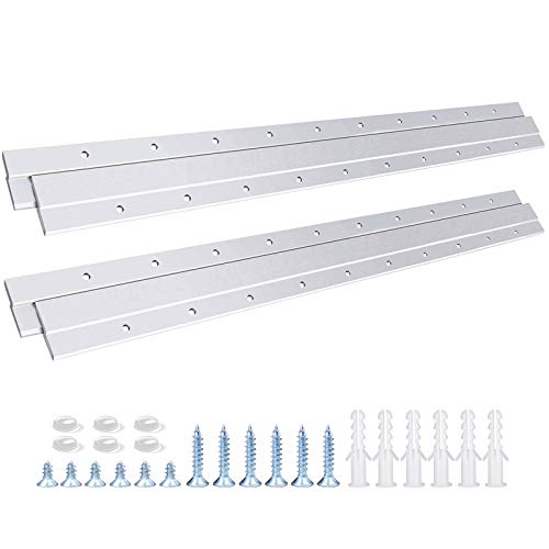 French Cleat Picture Hanger, Aluminum Z Hanger Supports 120lbs - Interlocking Wall Mounting Bracket Hardware Kit for Hanging Mirrors, Picture, Shelf, Whiteboard, Art, Frames (24 inch-2 Pairs) - size: 24 Inch-Standard