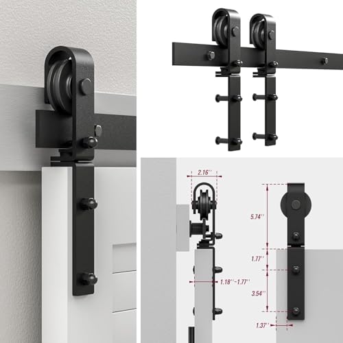 30" Bi-Folding Sliding Barn Door Hardware Track Kit,Smoothly&Quietly,Side Mounted Black Roller,Easy Install,Door Not Included [Fit Double 13" Bifold Doors] - size: 30" for 2 Doors