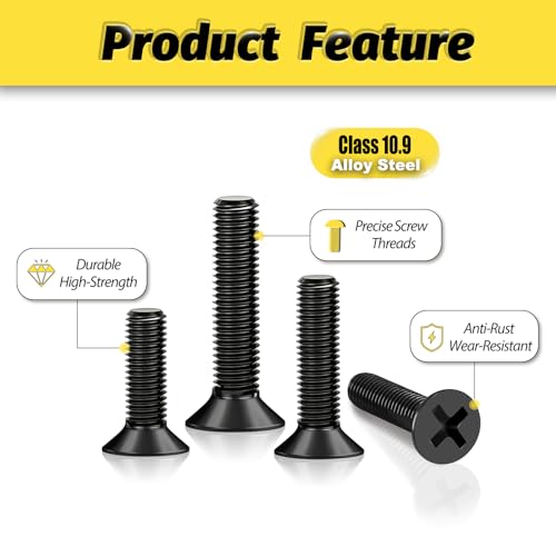 KADRICK 840Pcs M3 Countersunk Screws,M3 Flat Head Screws Length of 6MM-25MM - size: M3 840Pcs 6-25mm