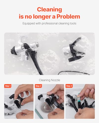 VEVOR Stand Airless Paint Sprayer, 650W High Efficiency Airless Sprayer, 3000PSI Electric Paint Sprayer Machine Extension Rod and Cleaning Kits for Interior and Exterior Furniture/Fence/Home/House - size: 650 W