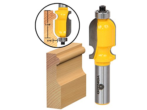 YONICO Architectural Molding Router Bits 1-3/8-Inch 1/2-Inch Shank 16140 - style: 16140 - 1-3/8" CL - 3/16" CD - 1/2" Shank