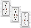 3 Pack Surge Protector Outlet Extender, 6 Outlet Splitter with 4 USB Ports (2 USB C), Multi Plug Wall Outlet 1050J Power Strip, USB Wall Charger for Home Office Kitchen Travel-ETL - color: White 3PCS