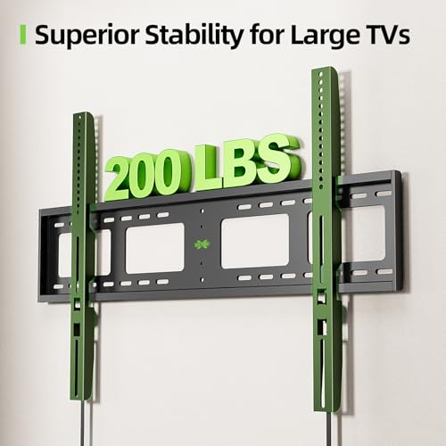 USX MOUNT Heavy Duty Fixed TV Wall Mount for 65-100 inch Flat TVs, Max Load 200 Lbs, Low Profile Bracket Fits 16" 18" 24" 32 inch Stud Spacing, Max VESA 800x600mm for Most 65 75 85 86 90 98 100 TVs - size: 65-100 inch