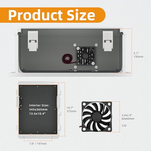 Joinfworld White Outdoor Electrical Box Waterproof Nema Enclosure 16x11x6 Plastic WiFi Box with Fan Vented Dust Screen - size: 15.7"x11"x5.9" Non-Slip Buckle