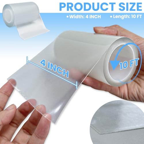 Heavy Duty Repair Tape for Fabric, RV Roof, Underbelly, Tent, Boat, Plastic - color: Clear, size: 4 inch x 10FT