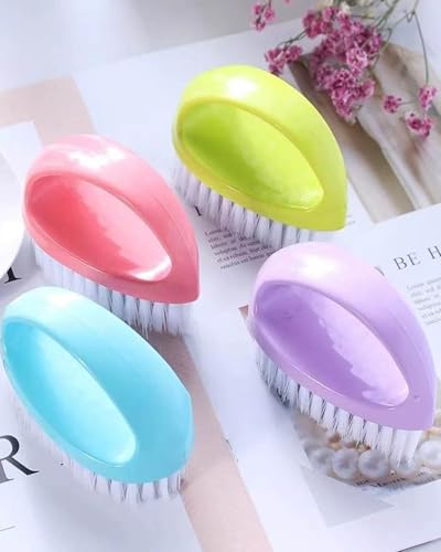 Scrubbing Brushes for Cleaning Small Scrub Brush with Nylon Stiff Bristles - color: Green, Blue, Red, Purple