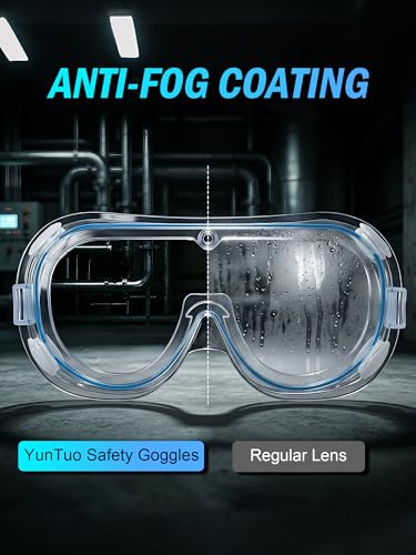 Safety Goggles Over Glasses, Anti Fog Protective Eyewear for Lab - color: White