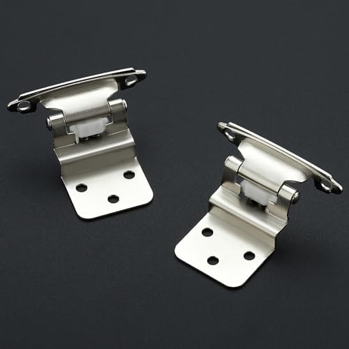 30 Pack 15 Pair Brushed Nickel Cabinet Hinges, 3/8" Inset Kitchen Hinges - color: Satin Nickel, size: 3/8" Inset
