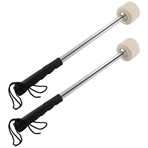 Jiozermi 2 Pcs Drum Mallet, Beige White, 13.8 Inches - color: Beige White